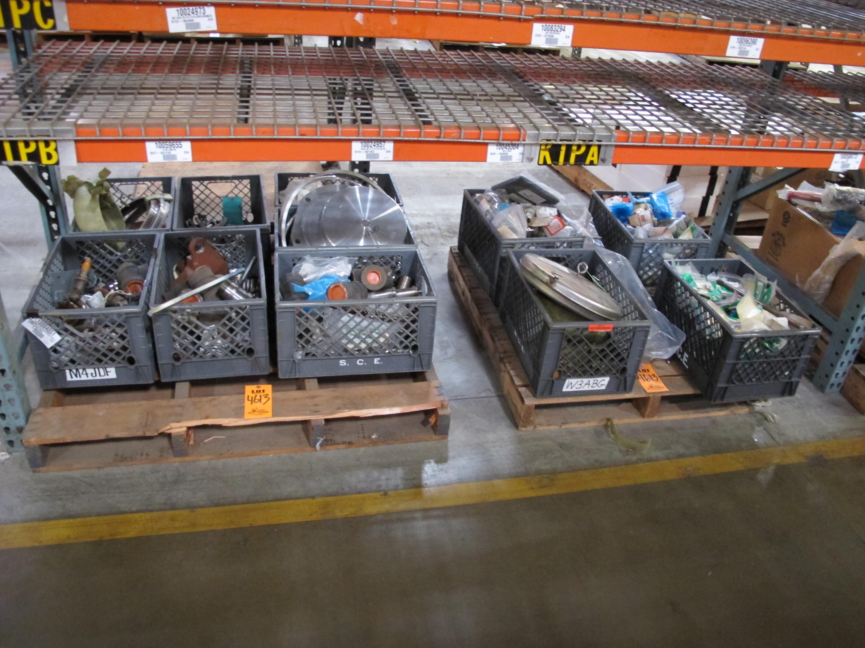 LOT TO INCLUDE: (11 MILK CRATES) MISC. CAP PIPES, FITTINGS, T-PIPES, SS RINGS, STL PARTS, ETC. LOADING & HANDLING FEE $15-4613